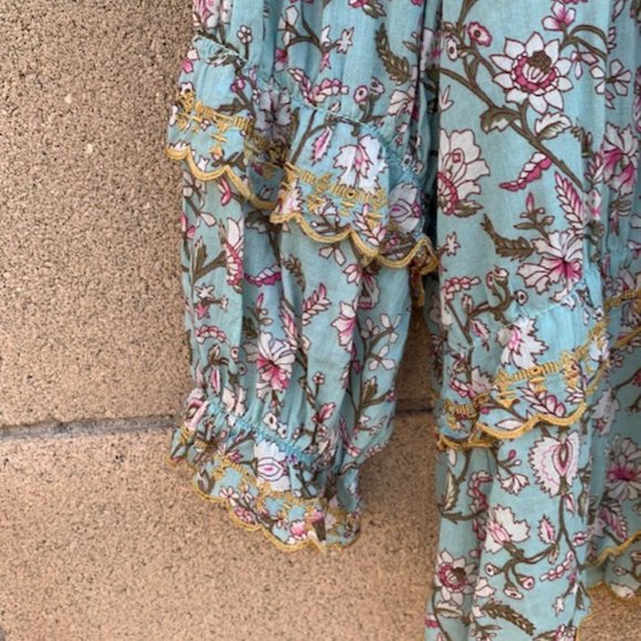 Mauryn Floral Embroidered Trim Ruffle Blouse - Size FR38 (US8) - Picture 3 of 4